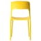 Fabulaxe Modern Plastic Outdoor Dining Chair with Open Curved Back, Yellow QI004227.YL - alternate 2